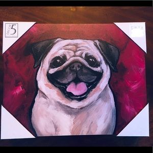 NWT **PUG** WRAPPED CANVAS WALL ART PRINT PAINTING
